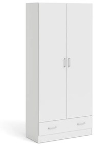 Fehér ruhásszekrény 79x170 cm Space – Tvilum