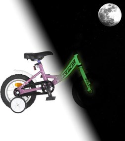 KPC FluoBike Rabbit nyuszis VILÁGÍTÓS 12 lila fluoreszkáló gyermek kerékpár