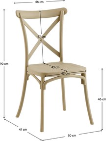 Rakásolható szék, szürkésbarna, SAVITA