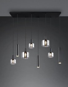 Fekete függőlámpa fém-üveg búrával Mataro – Trio