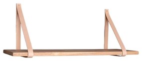 Forno fapolc barna bőr tartóval, 80 x 20 cm - House Nordic