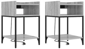 Éjjeli Szekrények 2 pcs Szürke sonoma 40 x 40 x 61 cm Faanyag
