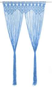 kék makramé pamutfüggöny 140 x 240 cm