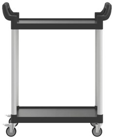 2 szintes fekete alumínium kocsi 81 x 41 x 92 cm