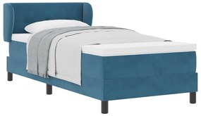 Boxspring Ágy Matraccal Sötétkék 90x190 cm Velúros