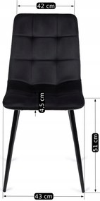 Fekete Bársony Étkezőszék. PERU