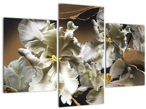 Kép - Orchidea virágok márvány háttérrel (90x60 cm)