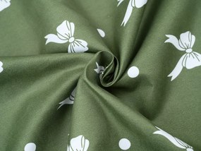 Mikroflanel ágyneműhuzat WHITE BOW zöld Ágyneműhuzat mérete: 70 x 90 cm | 140 x 200 cm