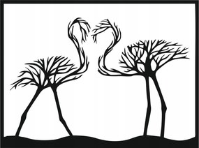 Áttetsző Panel 3D Fali Dekoráció otthonra 65 CM Flamingók Dekorációs kép