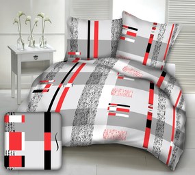 GRAFIT RED krepp ágynemű DeLuxe Ágynemű mérete: 140x200 cm, A csomag tartalma: Készletcsomagolás
