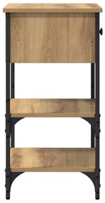 Éjjeli Szekrények 2 db Kézműves Tölgy 34x36x70 cm Műanyag Fa