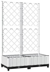 fehér polipropilén rácsos kerti ültetőláda 80 x 40 x 121,5 cm