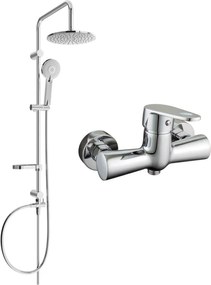 Mexen Carl fali beépíthető zuhanyszett esőztető fejjel és Kama zuhanycsappal, króm - 72540240-00