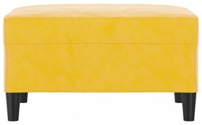 sárga bársony lábzsámoly 70x55x41 cm