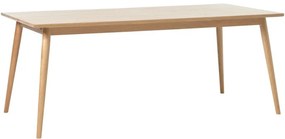 Natúr színű bővíthető étkezőasztal tölgyfa dekoros asztallappal 190x90 cm Barrali – Unique Furniture