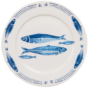 Szardínia halas porcelán desszertes tányér Ø 20 CM