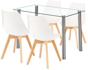 Velon 4+1 étkező garnitúra fehér-fehér