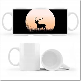 Fényképes bögre Szarvas sziluett éjszaka