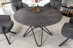 CIRCULAR design kerámialapos étkezőasztal - 120cm - antracit