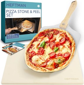 Pizzakő Lapáttal – Kordierit 30×38 CM Heftman Kemencéhez És Grillhez