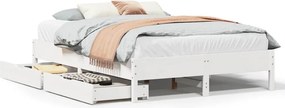 vidaXL fehér tömör fenyőfa ágy matrac nélkül 140 x 200 cm