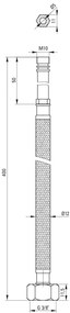 Deante Csatlakozó tömlő, fedélzetre szerelt csapokhoz - 40 cm