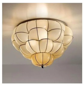 SIRU - Mennyezeti lámpa POUFF 3xE27/60W/230V króm/bézs Velencei üveg