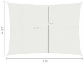 fehér HDPE napvitorla 160 g/m² 2,5 x 3 m