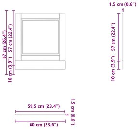 vidaXL mosogatógép panel Porto magasfényű fehér 60x1,5x67 cm gépi fa