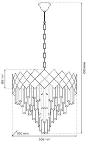 Csillár láncon CARISMA 9xE14/40W/230V matt króm