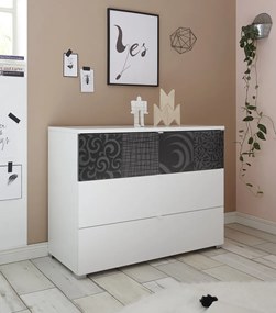 Xaos komód fehér, antracit 104 cm