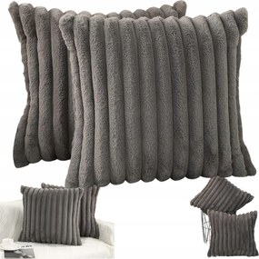 2 Db-os Pihe-puha Díszpárnahuzat Szett Kanapéra 50X50CM Szürke