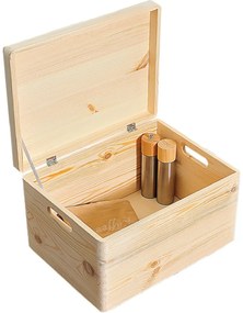 Kesper 69601 Tárolódoboz felnyíló fedéllel, fenyőfa, 39 x 29 x 23 cm, L