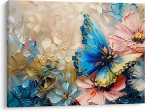Kép - Virágok és pillangók festése (70x50 cm)