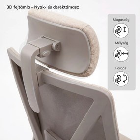 Ergonomikus irodai szék világos bézs VECTOR