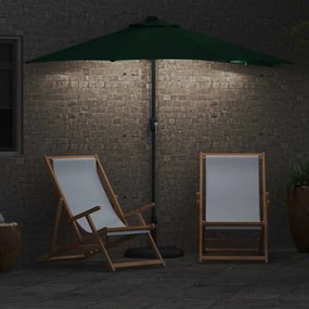 Kerti napernyő LED -es lámpákkal Zöld 294 x 150 x 223 cm szövet