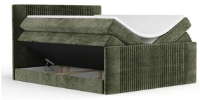 Sötétzöld ágyneműtartós boxspring ágy 200x200 cm Bergamo – Maison de Rêve