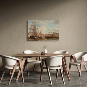 Kép - Eugène Boudin, Festival in the Harbor of Honfleur, reprodukciók (90x60 cm)