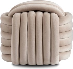 Fonott puff krém színben, bársony kárpittal, MAGMA