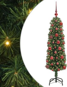 vidaXL Mű karácsonyfa 150 LED-del Zöld 120 cm PVC, acél és műanyag