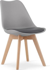 Szürke BALI MARK szék bükk lábakkal, sötétszürke ülőke