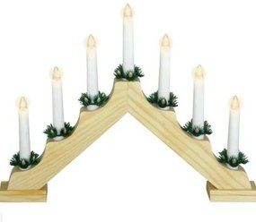 LED fa adventi gyertyatartó, 7x LED, 41 x 30 x 5,5 cm