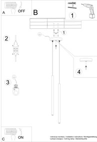 Sollux SL.1519 - Csillár zsinóron PASTELO 2xG9/8W/230V zöld