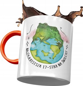 Narancssárga Bögre Születésnapra 17 17. 17. Nyomtatott Fotóval