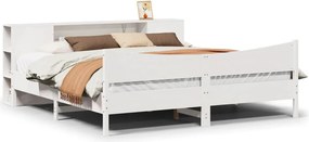 vidaXL fehér tömör fenyőfa ágy matrac nélkül 200 x 200 cm