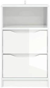 vidaXL Éjjeliszekrények 2 pcs Magas Fényű Fehér 40 x 30 x 467 cm
