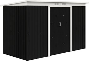 Outsunny Fém Szerszámtároló 6.3m³ 280x130x172cm Tetőablakkal, Csúsztatható Fiúajzókert Fészer Kültéren, Védett Kerti Ház, Szerszámtároló a Hátsó Udvar