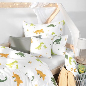 Goldea gyermek pamut ágyneműhuzat - dinoszauruszos kalandok 140 x 200 és 70 x 90 cm