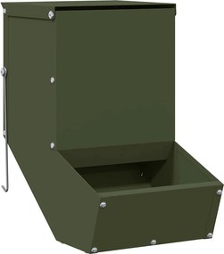 vidaXL Nyúl Etető Olajzöld 17,5 x 26 x 28,5 cm Hidegen Hengerelt Acél