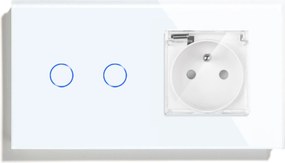 Érintőkapcsoló Üveg Dupla Lépcső 2K Hermetikus Aljzat IP44